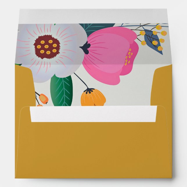 Personalized Floral Boho Wedding Envelope (Back (Bottom))