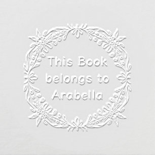 Personalized Floral Book Embosser for Readers