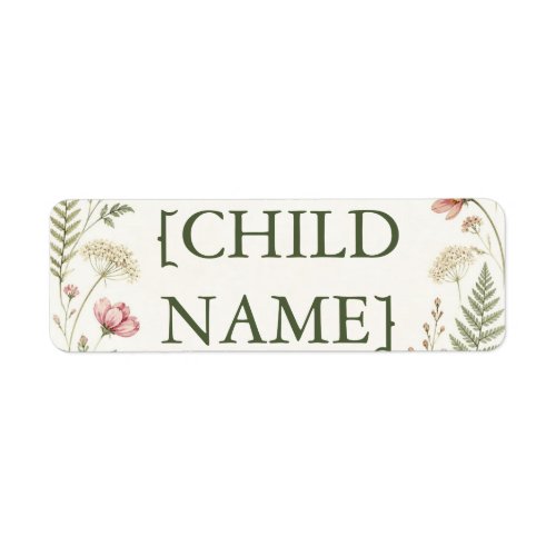 Personalized Floral Bookplate for Kids