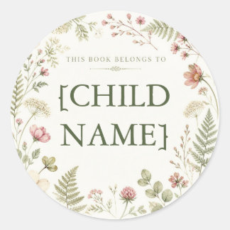 Personalized Floral Bookplate for Kids