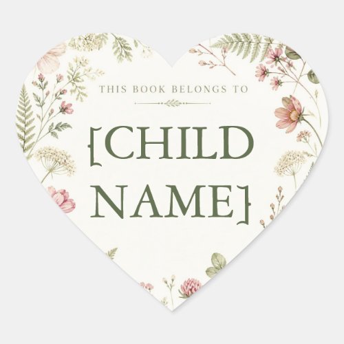 Personalized Floral Bookplate for Kids