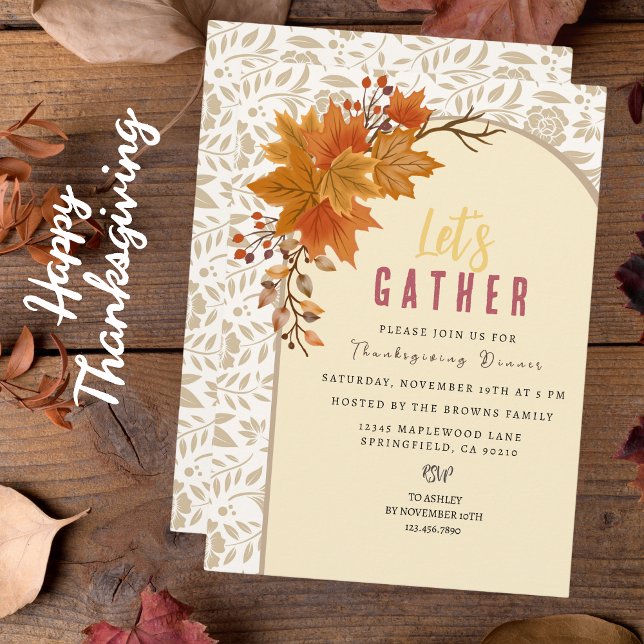 Personalized Floral Botanical Nature Thanksgiving Invitation (Creator Uploaded)