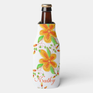 Personalized Floral Bottle Jacket