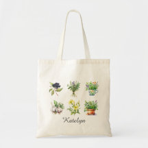 Personalized Floral Bouquet Tote Bag