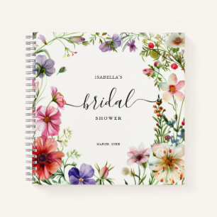 Personalized Floral Bridal Shower Guest Notebook