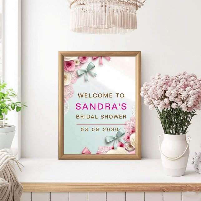 Personalized Floral Bridal Shower Welcome Poster (Creator Uploaded)