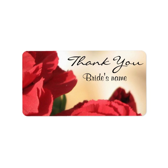 Personalized Floral Bridal Thank You Label (Front)