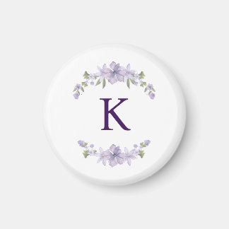 Personalized Floral Bridesmaid Initial Magnet Gift