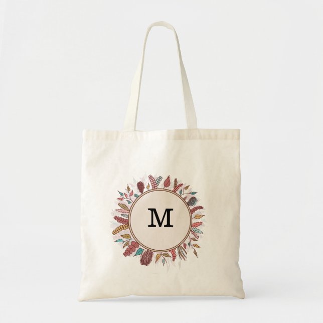 Personalized Floral Bridesmaid Tote Bag (Front)