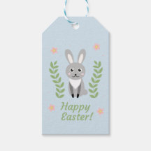 Personalized Floral Bunny Easter Gift Tags