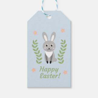 Personalized Floral Bunny Easter Gift Tags