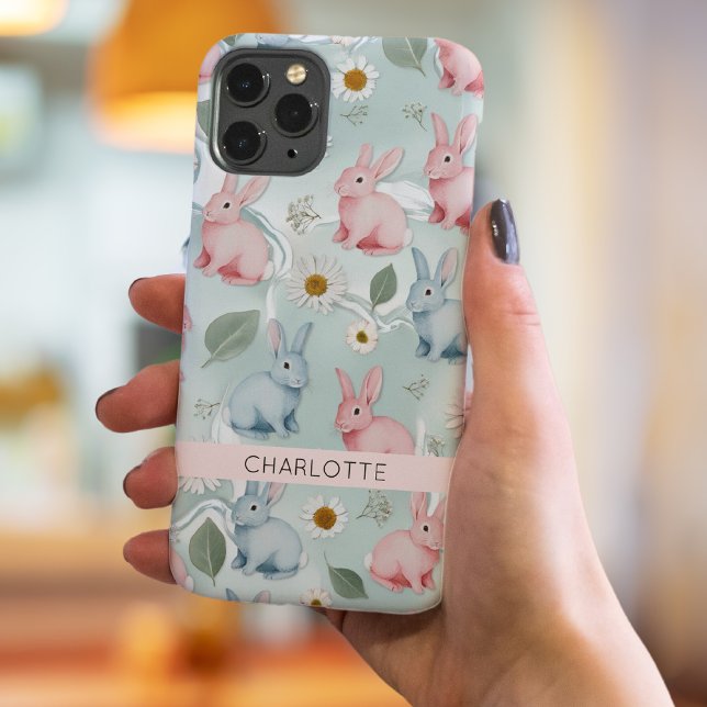 Personalized Floral Bunny iPhone Case (Personalized Floral Bunny iPhone Case)