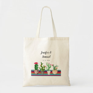 Personalized Floral Cactus Tote Bag
