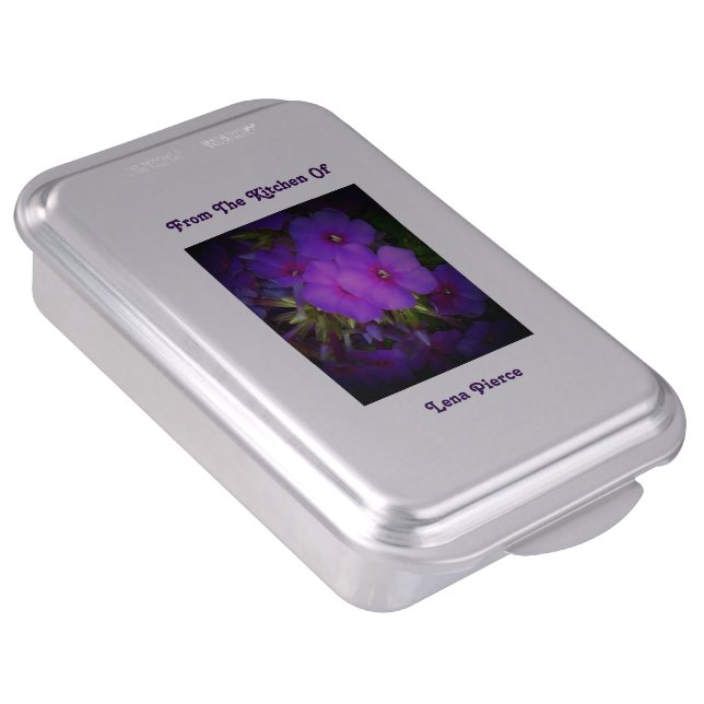 Personalized Floral Cake Pan & Lid (Side)