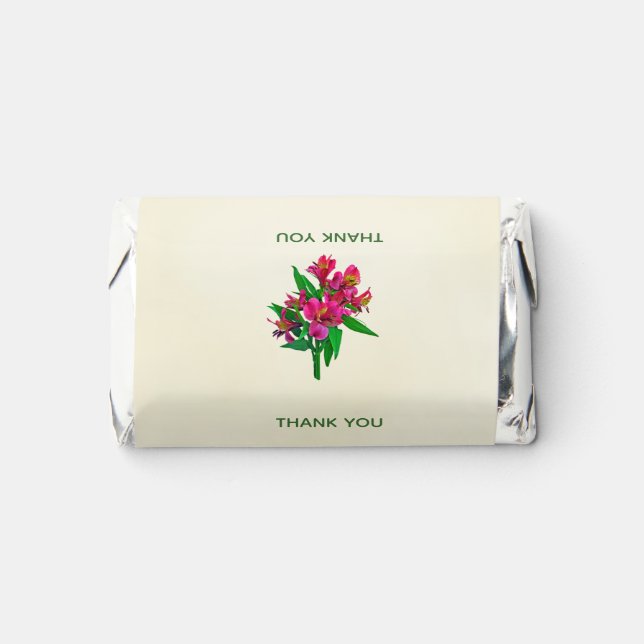 Personalized Floral Candy Wrapper Hershey's Miniatures (Front)