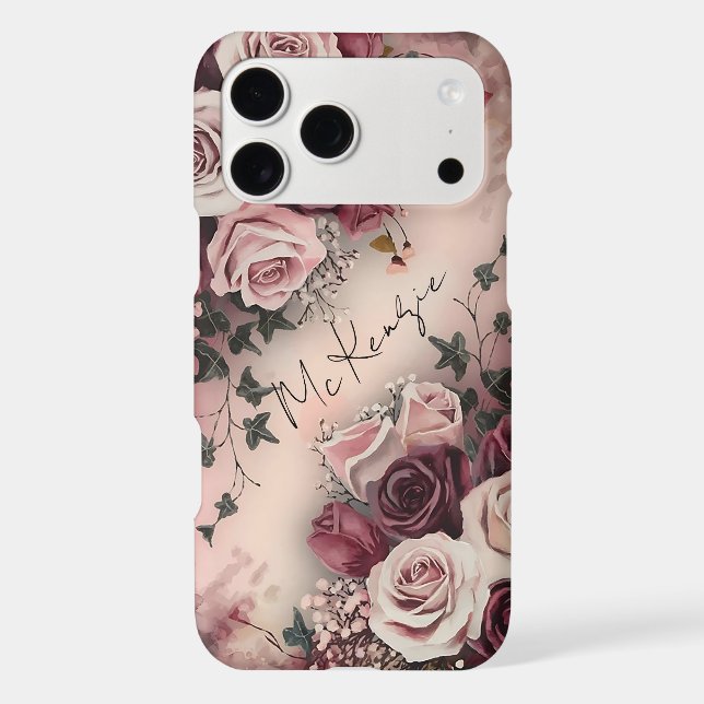 Personalized Floral Case-Mate iPhone Case (Back)