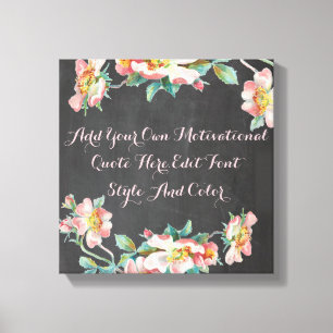 Personalized floral chalkboard canvas print