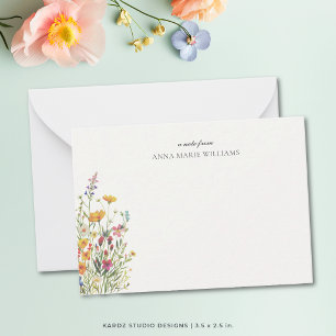 Personalized Floral Chic Elegant Note Card