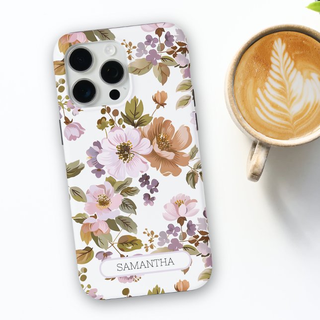 Personalized Floral Chic Flower Botanical Name Case-Mate iPhone Case (Personalized Floral Chic Flower Botanical Name Case-Mate iPhone Case)