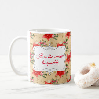 Personalized Floral Christmas Pattern Coffee Mug