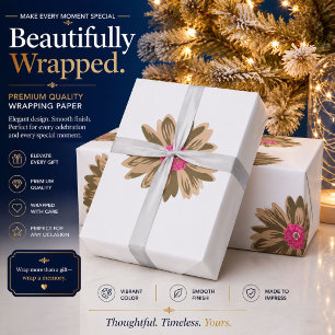 Personalized Floral Christmas Wrapping Paper