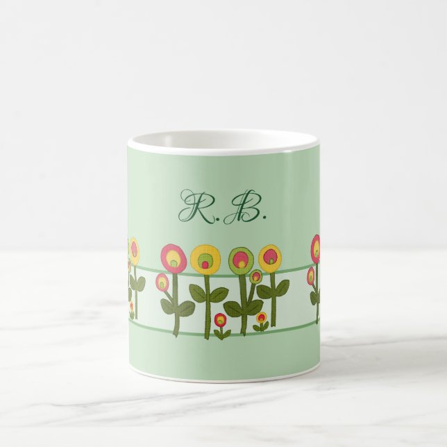 personalized floral coffee mug (Center)
