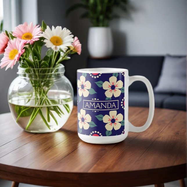 Personalized Floral Coffee Mug with Name (Creator Uploaded)