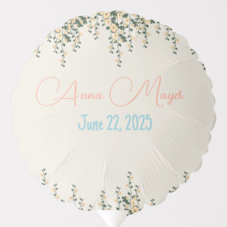 Personalized Floral Communion Balloon