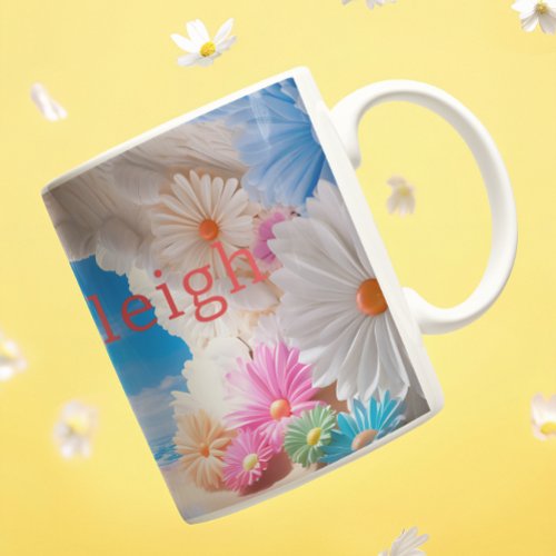 Personalized Floral Cove 3D look Beach Coffee Mug
