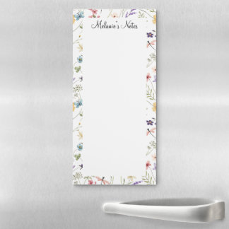 Personalized Floral Custom Name Magnetic Notepad