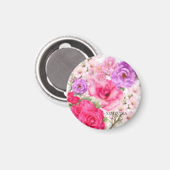 Personalized Floral Design Magnet (Front/Back)