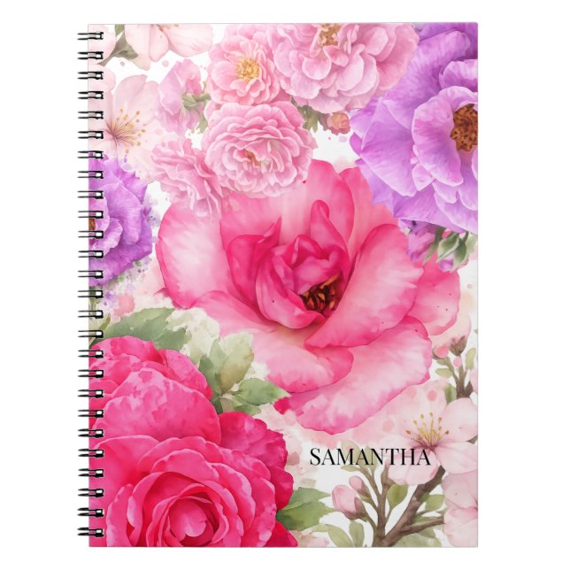 Personalized Floral Design Notebook (Front)