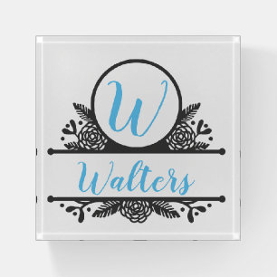 Personalized Floral Design Paperweight