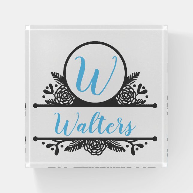 Personalized Floral Design Paperweight (Front)