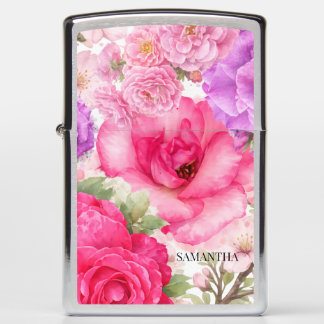 Personalized Floral Design Zippo Lighter