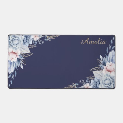 Personalized Floral desk mat