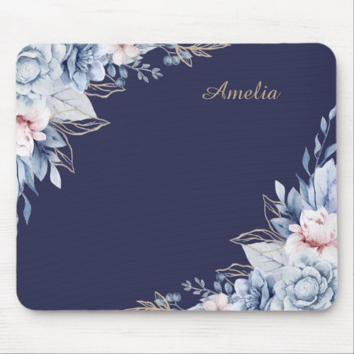Personalized Floral desk Mouse Pad