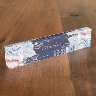 Personalized Floral desk Name Plate