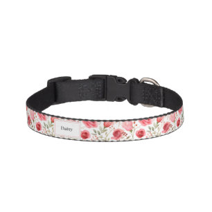Personalized Floral Dog Collar with Name