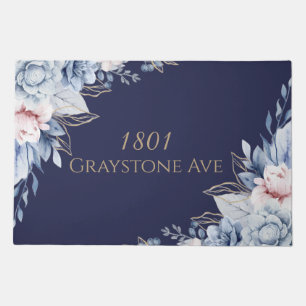 Personalized Floral door mat