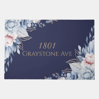 Personalized Floral door mat
