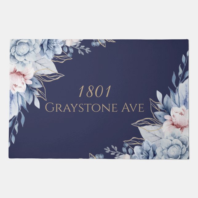 Personalized Floral door mat (Front)