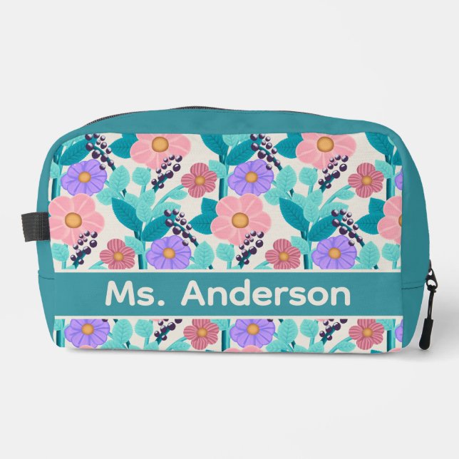 Personalized Floral Dopp Kit (Front)