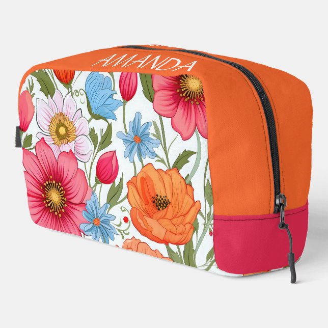 Personalized Floral  Dopp Kit (Right Corner)