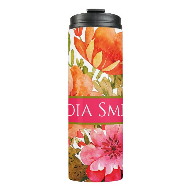 Personalized floral drink tumbler (Front)