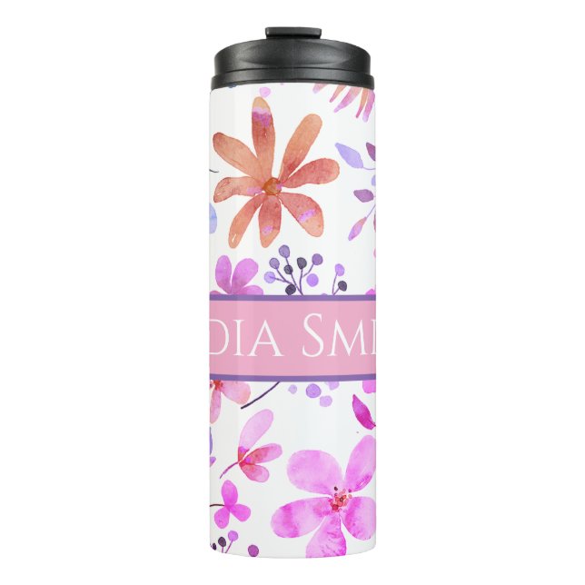 Personalized floral drink tumbler (Front)