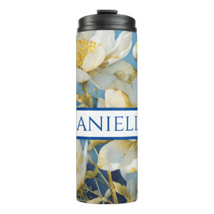 Personalized floral drink tumbler