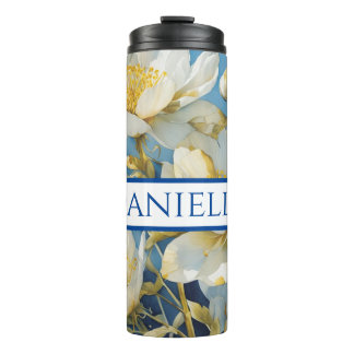 Personalized floral drink tumbler