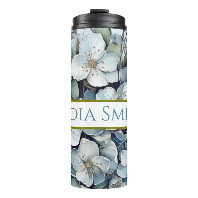 Personalized floral drink tumbler (Front)