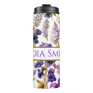 Personalized floral drink tumbler